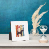 Retro Beagle-hond Retro Stripe Vector Design_1 Fotoplaat (Insitu)