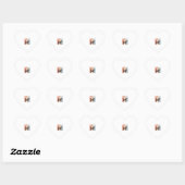 Retro Beagle-hond Retro Stripe Vector Design_1 Hart Sticker (Vel)