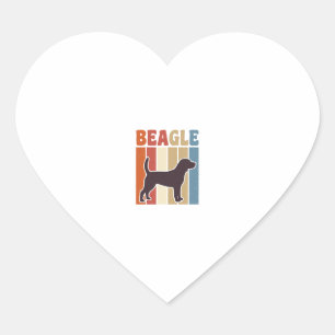 Retro Beagle-hond Retro Stripe Vector Design_1 Hart Sticker