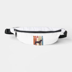 Retro Beagle-hond Retro Stripe Vector Design_1 Heuptasje