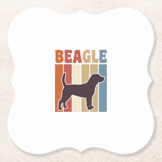Retro Beagle-hond Retro Stripe Vector Design_1 Kartonnen Onderzetters (Voorkant)