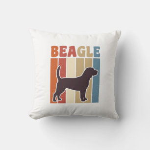 Retro Beagle-hond Retro Stripe Vector Design_1 Kussen