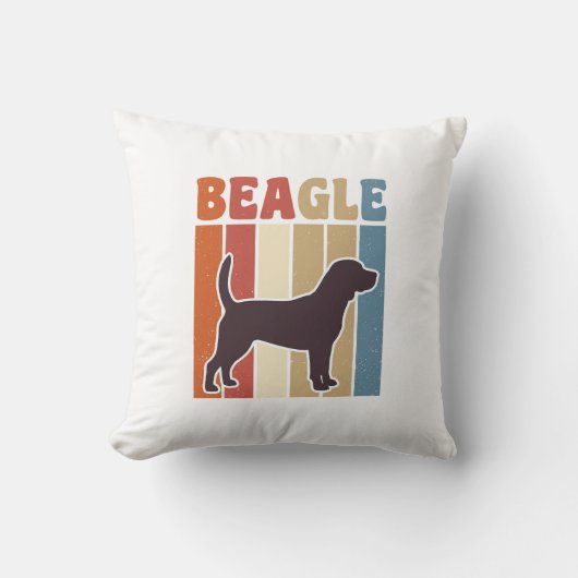 Retro Beagle-hond Retro Stripe Vector Design_1 Kussen (Voorkant)