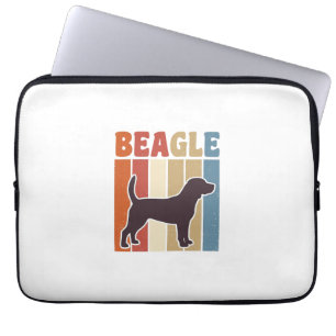 Retro Beagle-hond Retro Stripe Vector Design_1 Laptop Sleeve