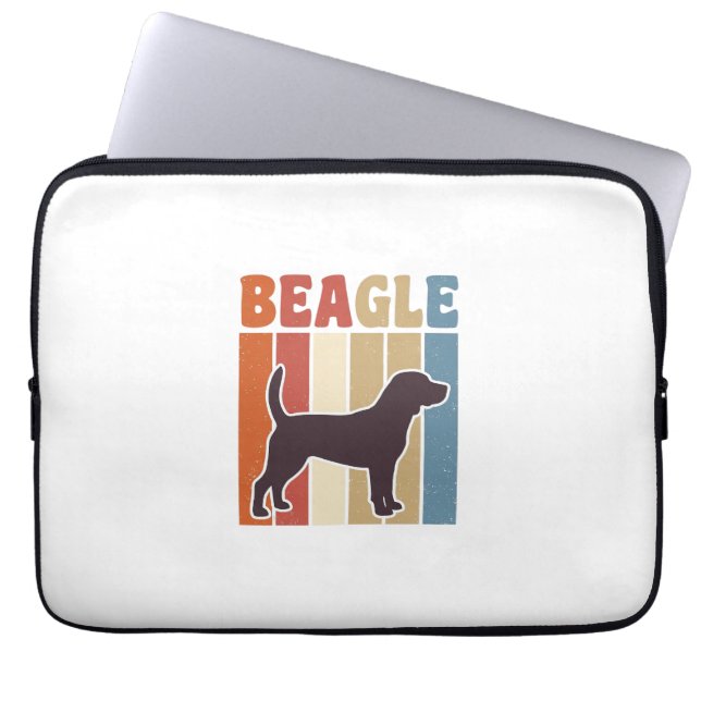 Retro Beagle-hond Retro Stripe Vector Design_1 Laptop Sleeve (Voorkant)