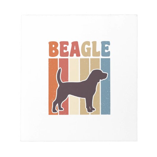 Retro Beagle-hond Retro Stripe Vector Design_1 Notitieblok (Voorkant)