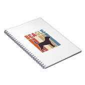 Retro Beagle-hond Retro Stripe Vector Design_1 Notitieboek (Rechterzijde)