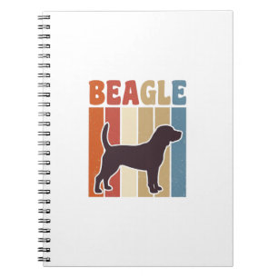 Retro Beagle-hond Retro Stripe Vector Design_1 Notitieboek