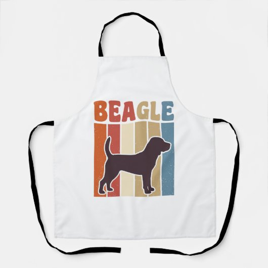 Retro Beagle-hond Retro Stripe Vector Design_1 Schort (Voorkant)