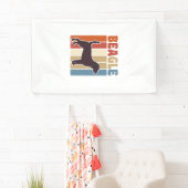 Retro Beagle-hond Retro Stripe Vector Design_1 Spandoek (Insitu)