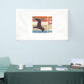 Retro Beagle-hond Retro Stripe Vector Design_1 Spandoek (Beurs)