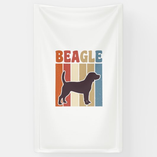 Retro Beagle-hond Retro Stripe Vector Design_1 Spandoek (Verticaal)