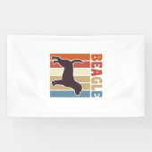 Retro Beagle-hond Retro Stripe Vector Design_1 Spandoek (Horizontaal)