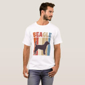 Retro Beagle-hond Retro Stripe Vector Design_1 T-shirt (Voorkant volledig)