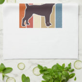 Retro Beagle-hond Retro Stripe Vector Design_1 Theedoek (Gevouwen)