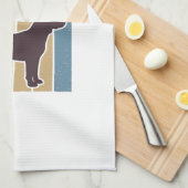 Retro Beagle-hond Retro Stripe Vector Design_1 Theedoek (Quarter Fold)