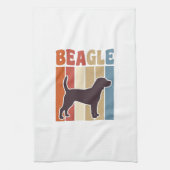 Retro Beagle-hond Retro Stripe Vector Design_1 Theedoek (Verticaal)