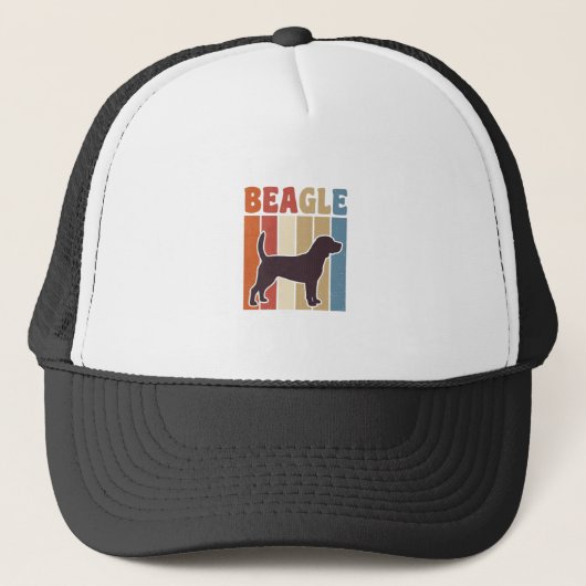 Retro Beagle-hond Retro Stripe Vector Design_1 Trucker Pet (Voorkant)