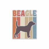 Retro Beagle-hond Retro Stripe Vectorontwerp_1 Sticker (Voorkant)