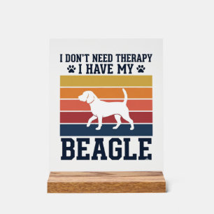 Retro Beagle Hond Therapie Shirt Ontwerp_1 Acryl Bord