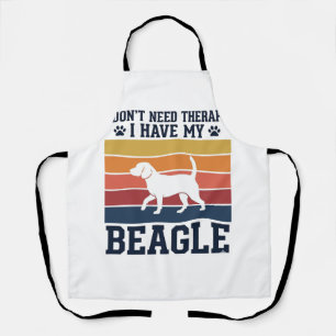 Retro Beagle Hond Therapie Shirt Ontwerp_1 Schort
