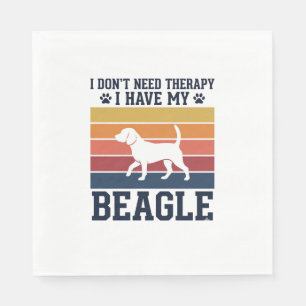 Retro Beagle Hond Therapie Shirt Ontwerp_1 Servet