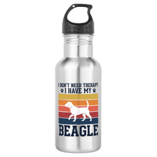 Retro Beagle Hond Therapie Shirt Ontwerp_1 Waterfles