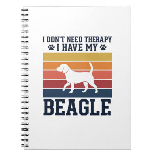 Retro Beagle Hond Therapie T-shirt Ontwerp_1 Notitieboek