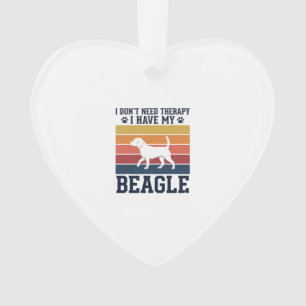 Retro Beagle Hond Therapie T-shirt Ontwerp_1 Ornament