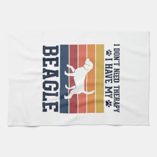 Retro Beagle Hond Therapie T-shirt Ontwerp_1 Theedoek