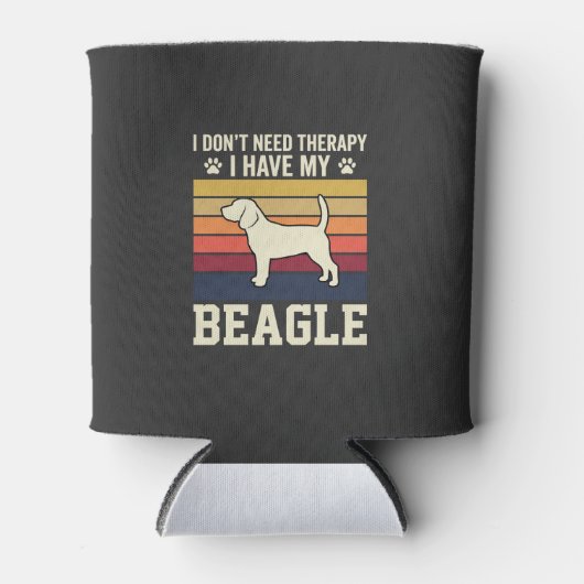 Retro Beagle Hond Therapie Vintage Blikjeskoeler (Voorkant)