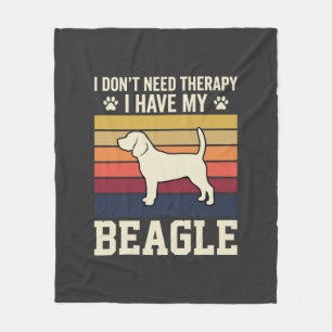 Retro Beagle Hond Therapie Vintage Fleece Deken