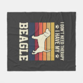 Retro Beagle Hond Therapie Vintage Fleece Deken (Voorkant (Horizontaal))