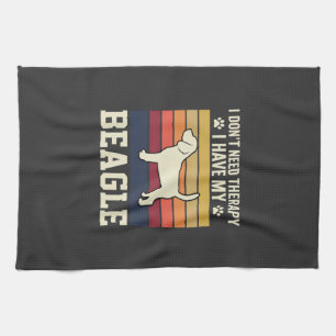 Retro Beagle Hond Therapie Vintage Theedoek