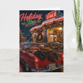 Retro Beagle Kerst Roadtrip Vakantie Stop Kaart (Voorkant)
