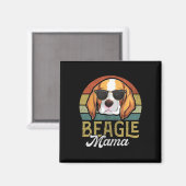Retro Beagle Mama Shirt Vrouwen Magneet (Voorkant / Achterkant)