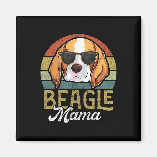 Retro Beagle Mama Shirt Vrouwen Magneet (Voorkant)