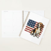 Retro Beagle Patriottische Vlag Hond Shirt Ontwerp Planner (Display)