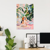 Retro Beagle Poster, Beagle Olie Schilderij, Vinta Poster (Thuiskantoor)