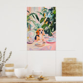 Retro Beagle Poster, Beagle Olie Schilderij, Vinta Poster (Keuken)