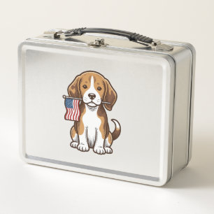 Retro Beagle Puppy Amerikaanse Vlag Shirt Ontwerp_