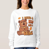 Retro Bear Nap and Snack Women’s Sweatshirt (Voorkant)