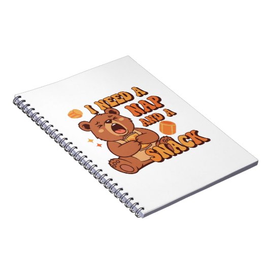 Retro Bear Nap First Lined Notebook Notitieboek (Rechterzijde)