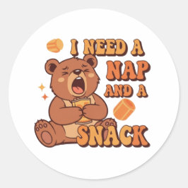 Retro Bear Needs a Nap Vinyl Sticker