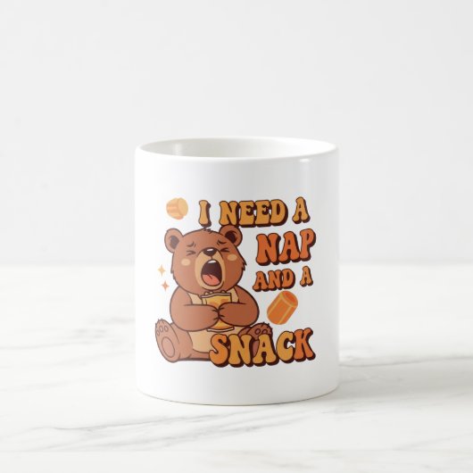 Retro Bear Snack First White Mug Koffiemok (Center)