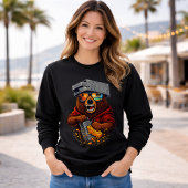 Retro Bear With Cheese Grater Hat and Sunglasses T-shirt