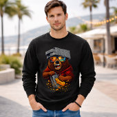 Retro Bear With Cheese Grater Hat and Sunglasses T-shirt