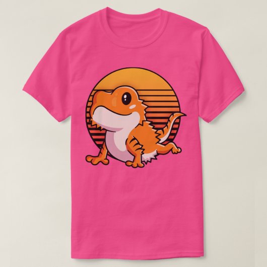 Retro Bearded Dragon Shirt voor meisjes Sunset (Design voorkant)