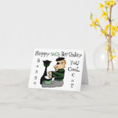 Retro Beatnik Bongo Custom Age Birthday Card Kaart (Gele Bloem)