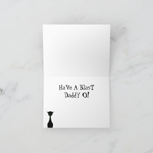 Retro Beatnik Bongo Custom Age Birthday Card Kaart (Binnen)